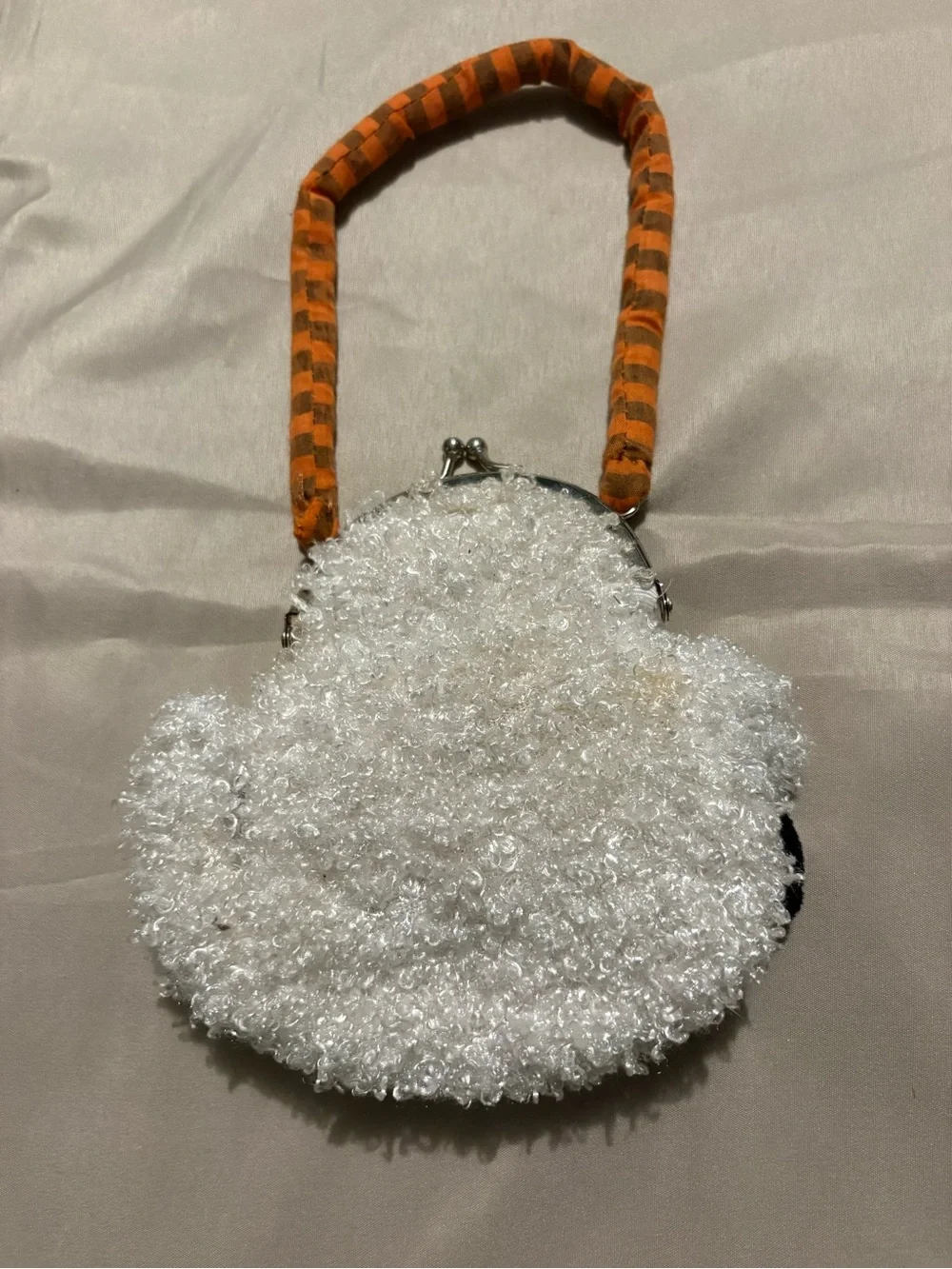 Kids Halloween Ghost & Bat Plush Handbag - Orange